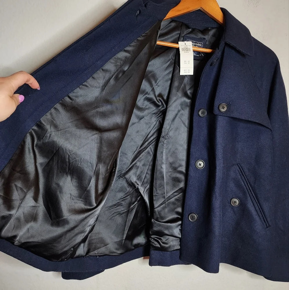 Abercrombie & Fitch Navy Wool Coat - Picture 4 of 16